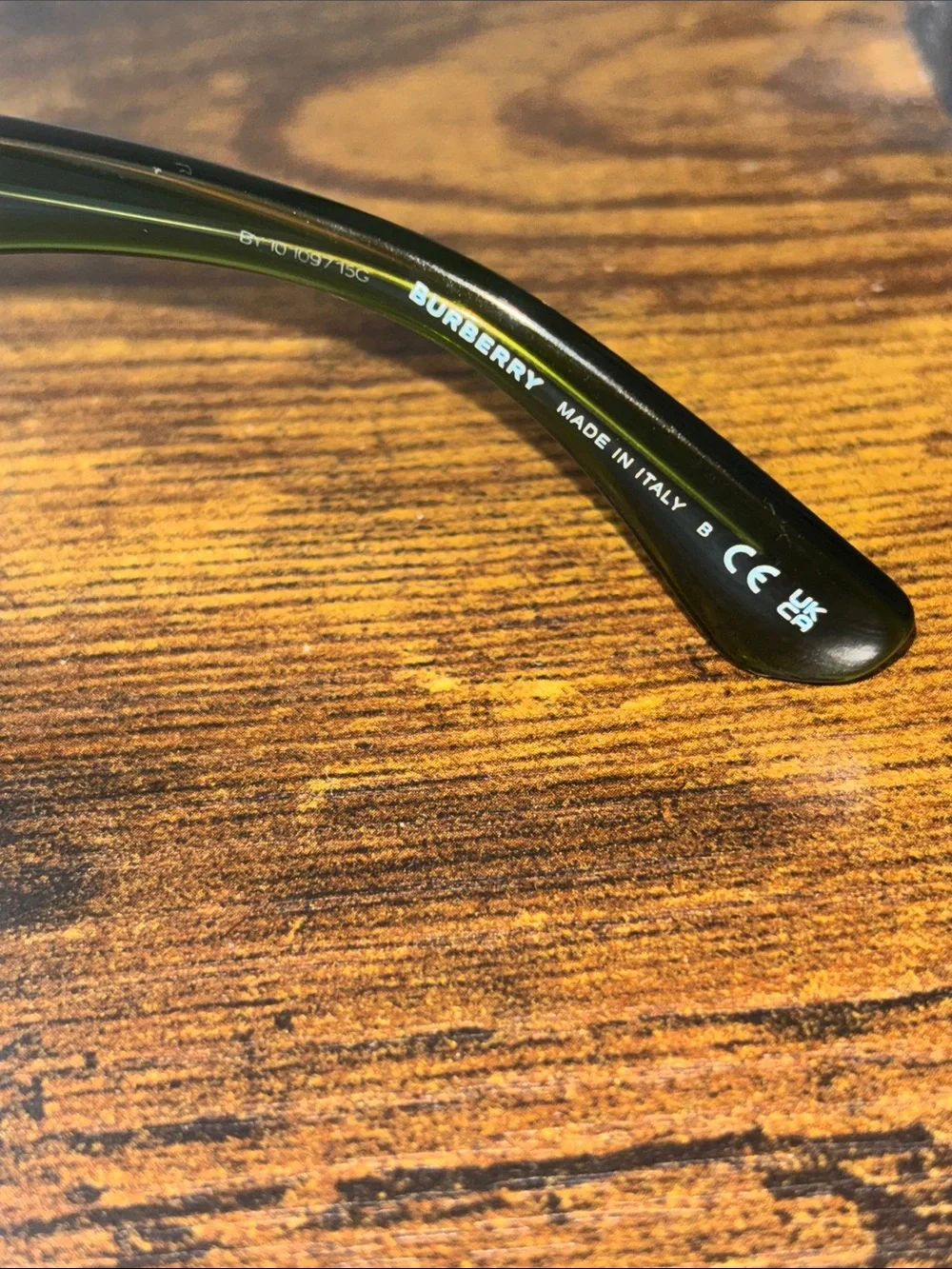 Burberry Green Rectangular Acetate Sunglasses